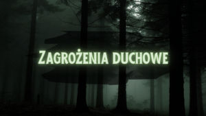 Baner z napisem: Zagrożenia duchowe, ilustracja do artykułu o zagrożeniach duchowych